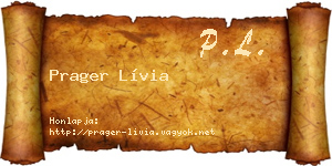 Prager Lívia névjegykártya